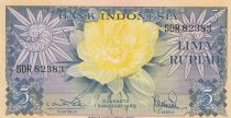Indonesia 5 Rupiah - Flower - Sunbird - 1959 - P.65