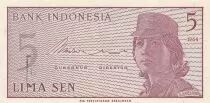 Indonesia 5 Sen - Woman soldier - 1964 - Serial ANN