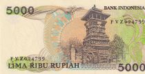 Indonesia 5000 Rupiah - Teuku Umar - Menara Kudus - 1986 -  Serial FVZ - UNC - P.125