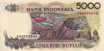 Indonesia 5000 Rupiah -Sasando Rote - Volcan -1992 - Serial XAU  - P.UNC - P.130