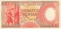 Indon&eacute;sie 100 Rupiah - 1958 - Remplacement - P.59