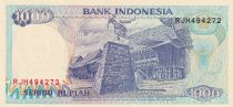 Indonésie 1000 Rupiah - Lompat Batu Pulau Nias - Danau Toba - 1992 -  Série RJH - P.129a