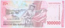 Indonésie 100000 Rupiah - Soekarno et Hatta - Tari Topeng Betawi - 2023 - Série REM