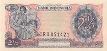 Indon&eacute;sie 2 1/2 Rupiah - G&eacute;n&eacute;ral Sudirman - Femme en kebaya - 1968 - S&eacute;rie CR