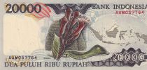 Indonésie 20000 Rupiah - Oiseau rouge - Fleur - 1992 - Série AAM - NEUF - P.132a
