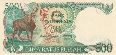 Indon�sie 500 Rupiah - Cerf de Timor - 1988 - S�rie EDZ