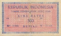 Indonésie 500 Rupiah Rose et bleu