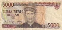 Indon&eacute;sie 5000 Rupiah 1986 - Teuku Umar - Medara Kudus