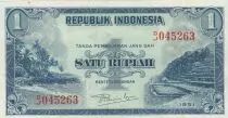 Indonesien 1 Rupiah - Plage - Mountain - 1951 - Serial DJ - P.38