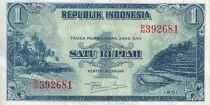 Indonesien 1 Rupiah - Plage - Mountain - 1951 - Serial DN - P.38
