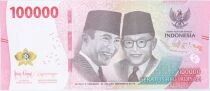 Indonesien 100,000 Rupiah - Soekarno and Hatta - Betawi Mask Dance - 2023 - REM Series