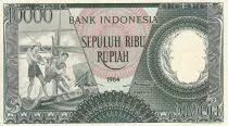 Indonesien 10000 Rupiah - Workers - River - 1964 - Serial CPU - P.UNC - P.10