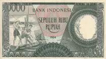 Indonesien 10000 Rupiah - Workers - River - 1964 - Serial EOJ - P.100a