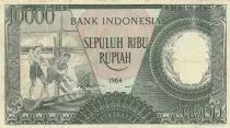 Indonesien 10000 Rupiah - Workers - River - 1964 - Serial STJ - P.100a