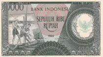 Indonesien 10000 Rupiah - Workers - River - 1964 - Serial WWL - UNC - P.100b