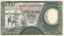 Indonesien 10000 Rupiah - Workers - River - 1964 - Serial XWV - P.100a