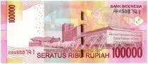 Indonesien 100000 Rupiah Soekarno and Hatta - Parliament bldg 2014