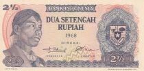Indonesien 2 1/2 Rupiah - General Sudirman - Woman in kebaya - 1968 - CR series