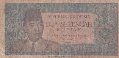 Indonesien 2.5 Rupiah - President Sukarno - Javanese Dancer - 1964