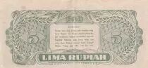 Indonesien 5 Rupiah - Dr Soekarno - 2 letters - 1947