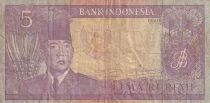 Indonesien 5 Rupiah - President Sukarno - Balinese Dancer - 1960