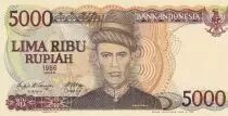 Indonesien 5000 Rupiah - Teuku Umar - Menara Kudus - 1986 -  Serial FVZ - UNC - P.125