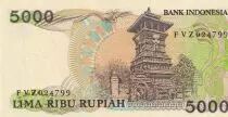 Indonesien 5000 Rupiah - Teuku Umar - Menara Kudus - 1986 -  Serial FVZ - UNC - P.125