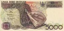 Indonesien 5000 Rupiah -Sasando Rote - Volcan -1992 - Serial BAM  - P.UNC - P.130