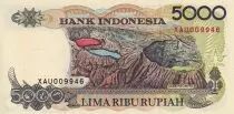 Indonesien 5000 Rupiah -Sasando Rote - Volcan -1992 - Serial XAU  - P.UNC - P.130