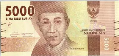 Indonesien 5000 Rupiah Dr K.H. Idcham Chalid - Gumung Bromo 2016 (2017)