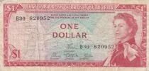 Inseln der Karibik 1 Dollar Elizabeth II - Beach, Coconut Tree - 1965 - B30