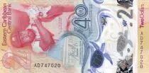 Inseln der Karibik 2 Dollars - Sir IVA \ VIV\  RICHARDS - Polymer - 2023 - Serial AD