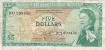 Inseln der Karibik 5 DollarS, Elizabeth II - 1965 - P.13f
