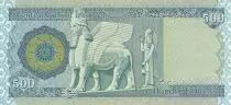 Irak 500 Dinars - Dam - Statue Winged - 2018