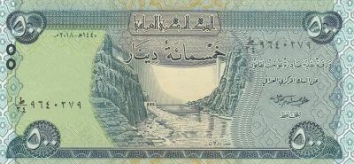 Irak 500 Dinars - Dam - Winged Statue - 2018