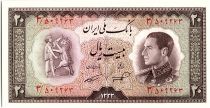 Iran 20  Rials , Mohammad Reza Pahlavi - 1954 -  P.65