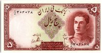 Iran 5  Rials , Mohammad Reza Pahlavi - 1944 -  P.39