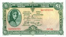 Ireland 1 Pound Lady Lavery - River Mask - 19/07/1946