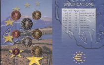 Ireland Proof set 8 coins - 1 c to 2 Euros -  2002 - folder used