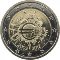 Irlande 2 Euro, 10 ans de l\'Euro - 2012
