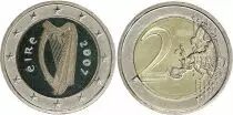 Irlande 2 Euros - Harpe celtique - Colorisée - 2007 - Bimétallique