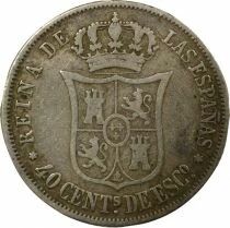 Isabel II - 40 Silver Centimos - 1867 Madrid