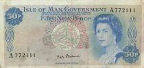 Isla de Man 50 New Pence - Elizabeth II - ND (1972) - P.28a