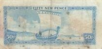 Isla de Man 50 New Pence - Elizabeth II - ND (1972) - P.28a