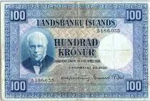 Islanda 100 Kronur,  J. Sigurdsson - Herd of sheep - 19(48-55) - P.35 a