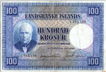 Islande 100 Kronur,  J. Sigurdsson  - Moutons  - 1946 - P.35 a