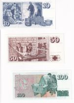 Islande Lot 3 Billets - Matching number - 1961