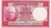 Islandia 10 Kronur - J. Sigurdsson - Waterfalls - 1928 - Serial C - P.33b