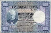 Islandia 100 Kronur,  J. Sigurdsson - Herd of sheep - 19(55-57) - C.1.395.555
