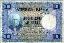 Islandia 100 Kronur,  J. Sigurdsson - Herd of sheep - 19(56-57) - P.35 a